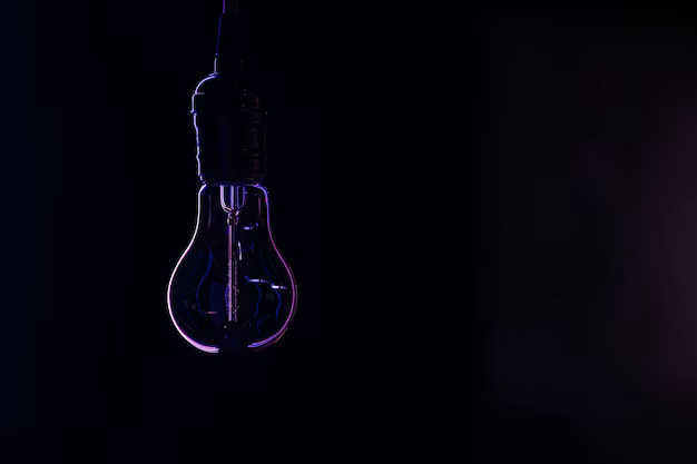 Silhouette of a non-luminous lamp in a dark space