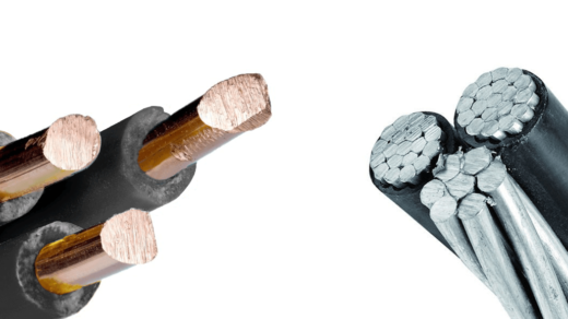 Wires made of copper and aluminum