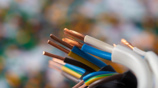 Colorful plastic polymer granules for cable, colorful buried background behind